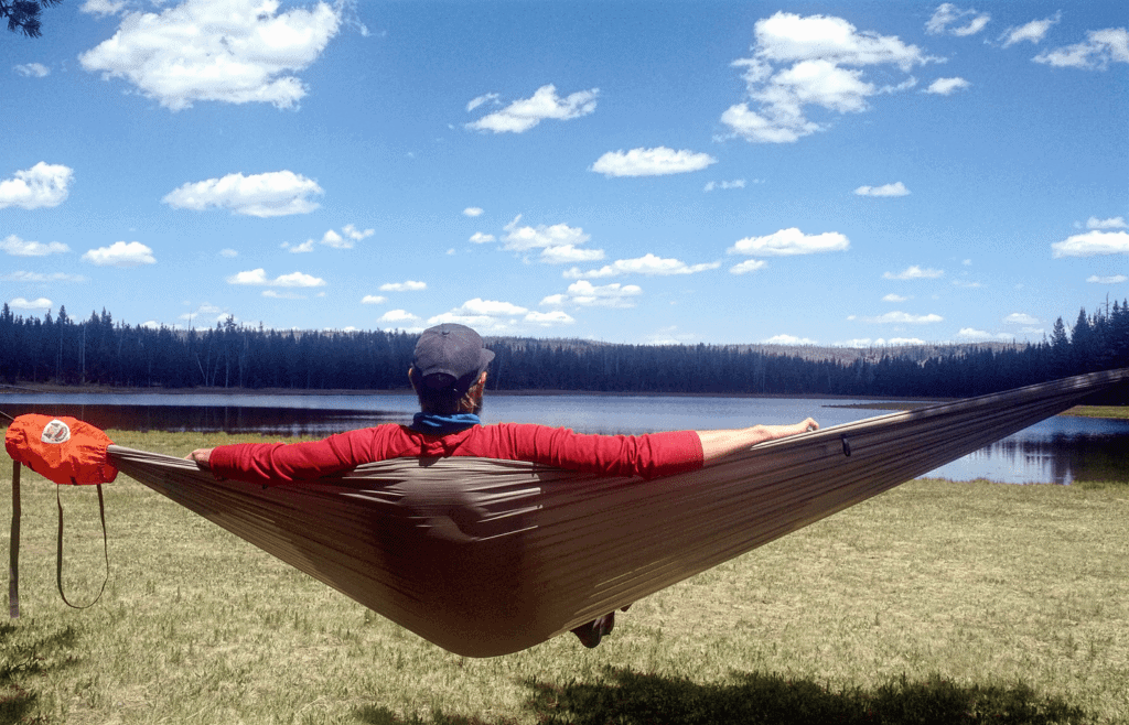 This is how most people envision the life of an adventure writer.... Hammocking at Buffalo Lake near Bechler Meadows, Yellowstone National Park