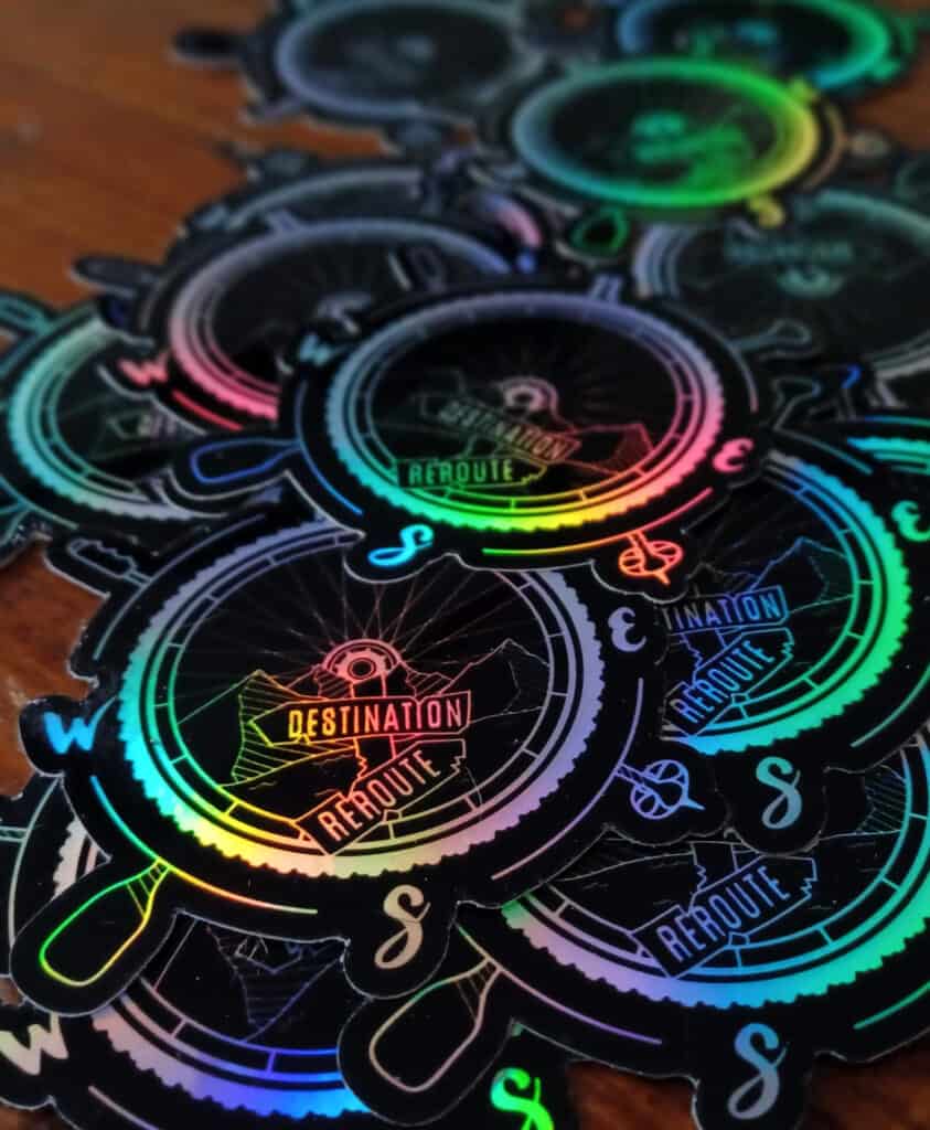 Destination Reroute Logo Holographic Sticker