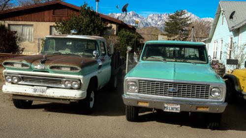Vintage trucks in Lone Pine, California