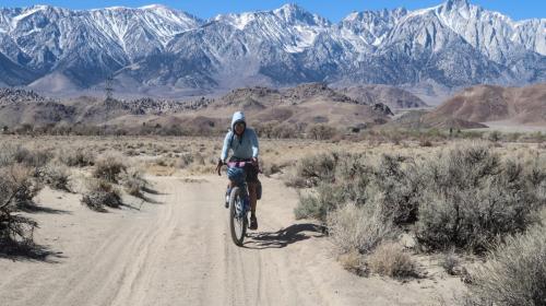 Bikepacking dirt roads in Owens Valley