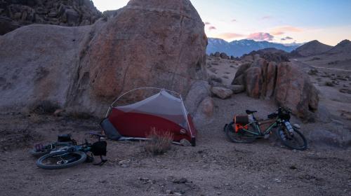 Camp in Alabama Hills on the Owens Valley Ramble route